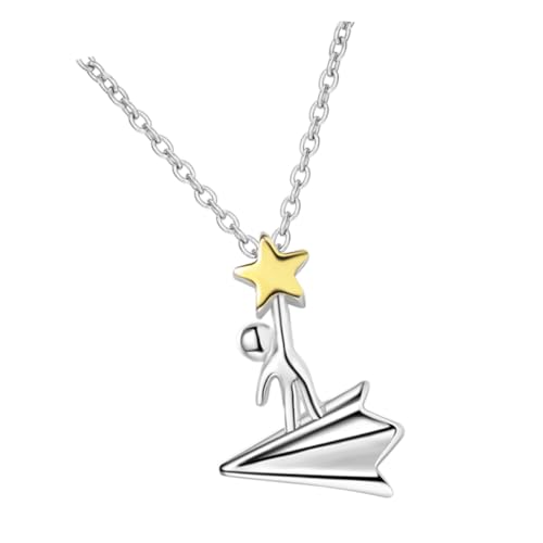 ROMISBABA Paper Airplane Anhänger Halskette Damen Leichte Clavicle Kette Modischer Schmuck für Geburtstag Valentinstag Hochzeit von ROMISBABA