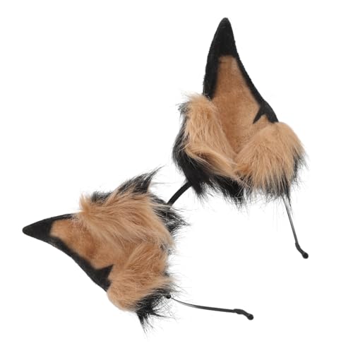 ROMISBABA Pelzige Kostümkopfbedeckung Mit Cartoon-ohren Stirnband Für Halloween Hundestirnbandohren Tierstirnbänder Cosplay-stirnband Für Erwachsene Fuchs-cosplay-zubehörset von ROMISBABA