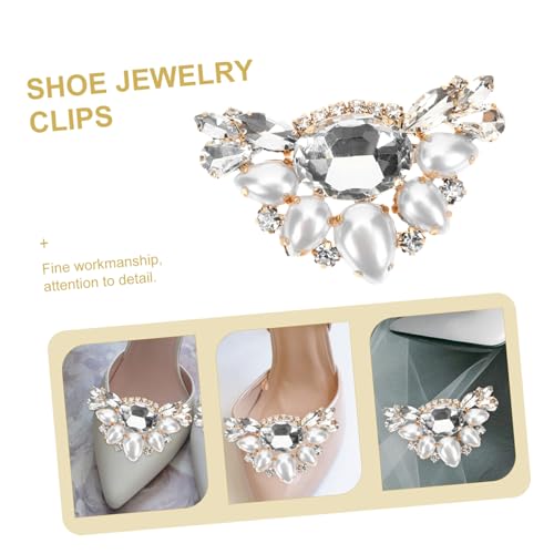 ROMISBABA Perlen Schuhclips Abnehmbare Bling Schuhschnalle mit Kristallblumen Dekorative Charms für Damen Hochzeit Party Zubehör ROMISBABA Perlen Schuhclips Abnehmbare Bling Schuhschnalle mit Kristallblumen Dekorative Charms für Damen Hochzeit Party Zubehör von ROMISBABA