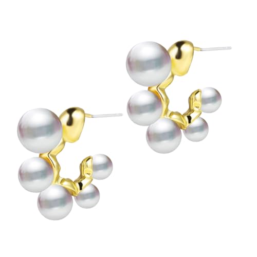 ROMISBABA Perlenohrringe Damen C Förmige Ohrstecker mit Elegantem Perlen Design Modisch und Korrosionsbeständig Schmuck für Frauen Einzigartiger Stil für Alltag und Besondere Anlässe von ROMISBABA