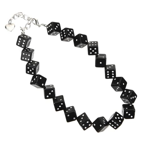 ROMISBABA Würfelhalskette Unisex Elastische Halskette für Gamer Lustige Spiel Halskette Modisches Accessoire für Damen und Herren Retro Choker für Partys von ROMISBABA