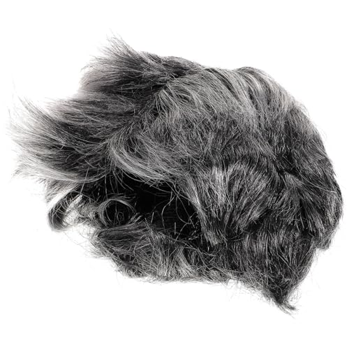 ROMISBABA Perücke Kopfbedeckung für Frauen Kostüm Dame Cosplay Zubehör Erwachsene Halloween graue kurze perücke gealterte Frauenperücke von ROMISBABA