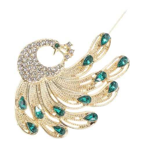 ROMISBABA Pfauenbrosche mit Funkelnden Strasssteinen Luxuriöses Kostümschmuck Accessoire für Damen Vielseitige Anstecknadel für Kleider Blusen und Hochzeitsoutfits von ROMISBABA