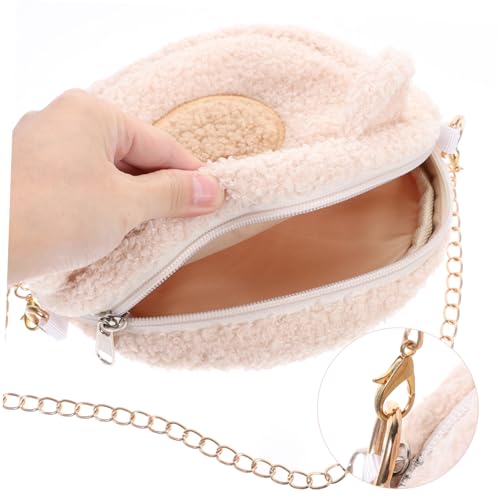 ROMISBABA Plüsch Bär Umhängetasche Damen Kuschelig Weiche Schultertasche Verstellbarer Riemen Alltag Reise Shopping Crossbody Tasche von ROMISBABA