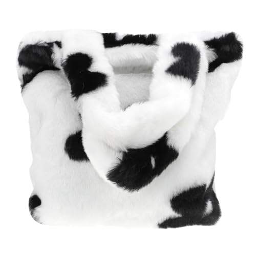 ROMISBABA Plüsch Blumen Schultertasche Großes Fassungsvermögen Leichte Damen Umhängetasche Weiche Komfortable Kosmetiktasche Modische Alltags Tasche Für Winter Freizeit Einkaufen von ROMISBABA