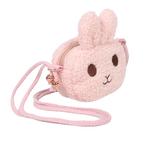 ROMISBABA Plüsch Hasen Umhängetasche Verstellbarer Riemen Leichte Mädchen Crossbody Bag Weiches Material Praktische Kleine Tasche Für Snacks Alltag von ROMISBABA