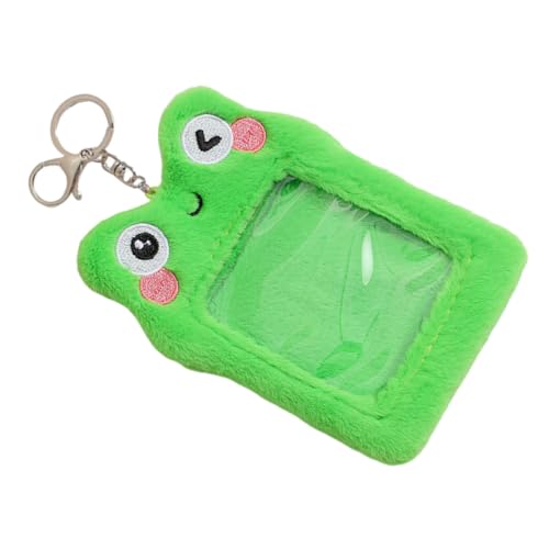 ROMISBABA Plüsch Kartenhalter Frosch Motiv Transparente Kartenhülle für Bus und Studentenausweise Leichter Schlüsselanhänger mit Niedlichem Tier Design für Schüler und Berufstätige von ROMISBABA