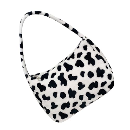 ROMISBABA Plüsch Kuh Schultertasche Damen Umhängetasche mit Reißverschluss Große Kapazität Weiche Warmhaltende Unterarmtasche für Alltag Shopping Reisen Herbst Winter ROMISBABA Plüsch Kuh Schultertasche Damen Umhängetasche mit Reißverschluss Große Kapazität Weiche Warmhaltende Unterarmtasche für Alltag Shopping Reisen Herbst Winter von ROMISBABA