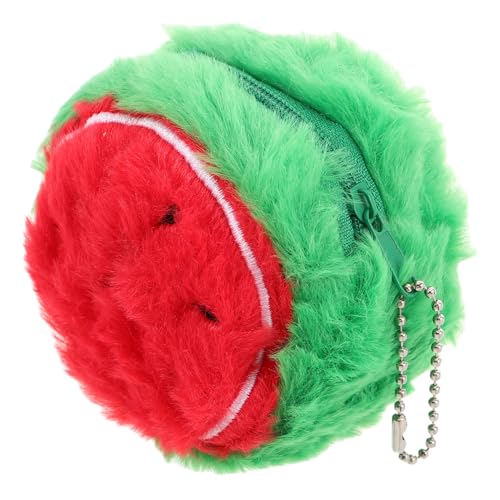 ROMISBABA Wassermelonen-münzgeldbeutel Für Mädchen Plüsch-Wallet Aufhängen Münzbeutel Für Kopfhörer Und Datenkabel Süßes Design Für Mädchen Und von ROMISBABA
