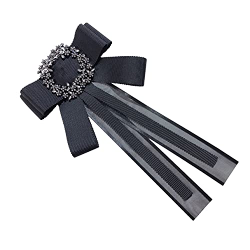 ROMISBABA Pre Tied Bow Brooch für Damen Schwarze Schleife für Festliche Anlässe Hochzeits und Abendpartys Einfach zu Befestigen und Tragbar von ROMISBABA