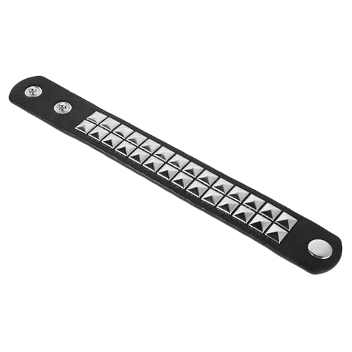 ROMISBABA Vintage Kunstlederarmband Mit Nieten Gothic Punk Armband Für Herren Und Damen Verstellbar Unisex Für Halloween Und Besondere Anlässe von ROMISBABA