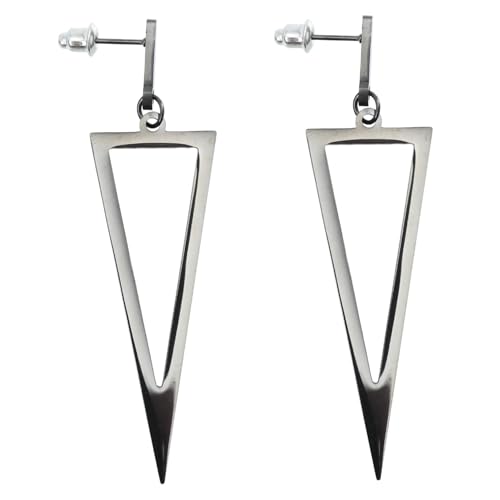 ROMISBABA Punk Lange Dangle Ohrringe Damen Schwarzes Metall Dreieck Anhänger Trendige Drop Ohrhänger Leichte Statement Ohrringe für Party und Alltag von ROMISBABA