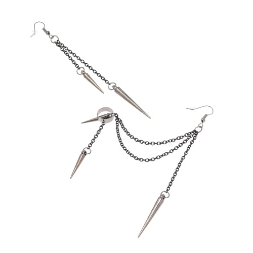ROMISBABA Punk Ohrschmuck mit Kettenanhänger Lange Tassel Ohrringe im Gothic Stil Ear Accessories für Damen Auffällige Festival und Partyschmuck von ROMISBABA
