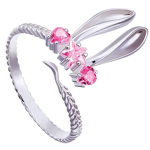 ROMISBABA Rabbit Ear Ring Offener Verstellbarer Ring für Frauen Süßes Tierdesign Perfektes für Anlässe Wie Neujahr Geburtstage Modeschmuck für Damen ROMISBABA Rabbit Ear Ring Offener Verstellbarer Ring für Frauen Süßes Tierdesign Perfektes für Anlässe Wie Neujahr Geburtstage Modeschmuck für Damen von ROMISBABA