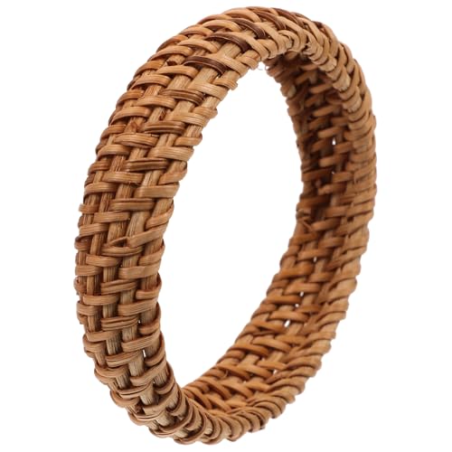 ROMISBABA Rattan Armreif Damen Handgewebter Boho Armreif Klobiges Geflochtenes Armband für Frauen Sommer Accessoire Ethno Stil von ROMISBABA