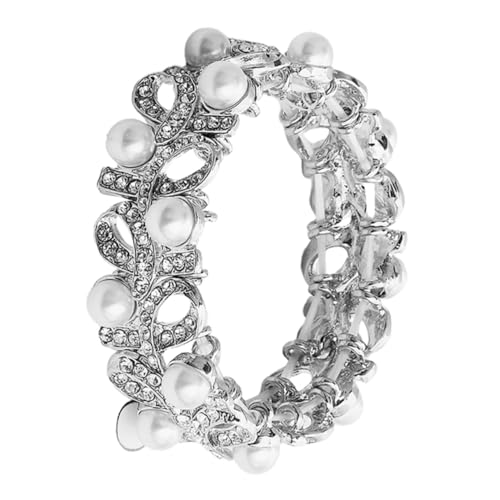 ROMISBABA Retro Chic Perlenarmband Elastisches Armband mit Strass Vintage Stil Damen Schmuck für Hochzeit Party und Alltag von ROMISBABA