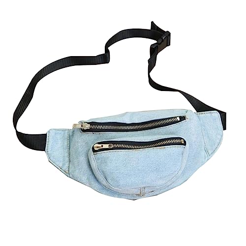 ROMISBABA Retro Denim Umhängetasche Damen Vielseitige Crossbody Bag als Schulter Hüft und Brusttasche aus Robustem Jeansstoff Leicht mit Mehreren Fächern für Alltag Reisen Schule und von ROMISBABA