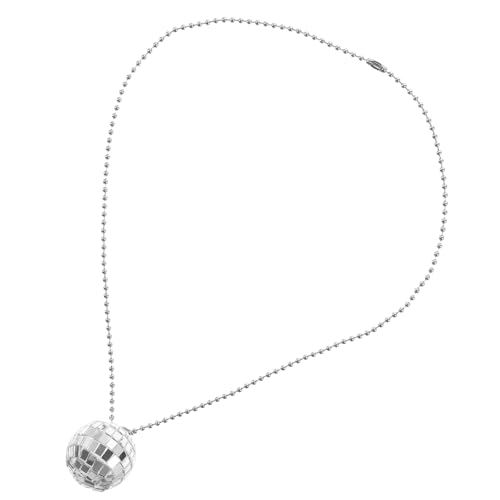 ROMISBABA Retro Disco Ball Party Halskette aus Langlebiger Legierung und Resin Glänzendes Vintage Design für Frauen Kreative Bunte Tanzschmuck Dekoration Hautfreundlich und Stilvoll für von ROMISBABA