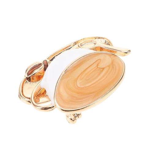 ROMISBABA Retro Kaffeetassen Brosche aus Niedliche Anstecknadel für Pullover Schal und Strickjacke Weiße Emaillierte Modeklammer für Damen Elegantes Accessoire für Kleidung von ROMISBABA