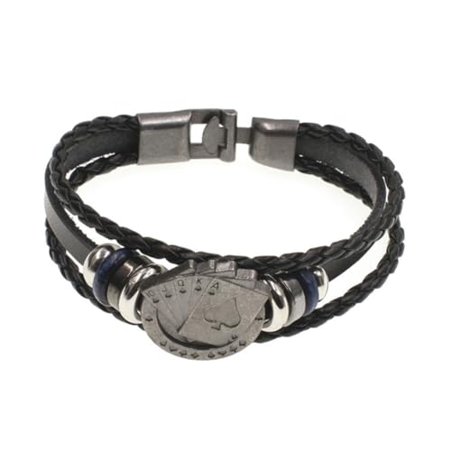 ROMISBABA Retro Lederarmband Rindsleder für Männer Frauen Handgemachtes Lustiges Design mit Poker Perfektes für Freunde Familie Einfach Anzulegen ROMISBABA Retro Lederarmband Rindsleder für Männer Frauen Handgemachtes Lustiges Design mit Poker Perfektes für Freunde Familie Einfach Anzulegen von ROMISBABA