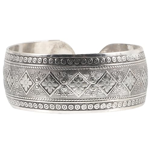 ROMISBABA Retro Offenes Armband für Frauen Klobiger Schmuck mit Design für Partys Glänzender Armreif Modischer Armreifen Langlebig von ROMISBABA