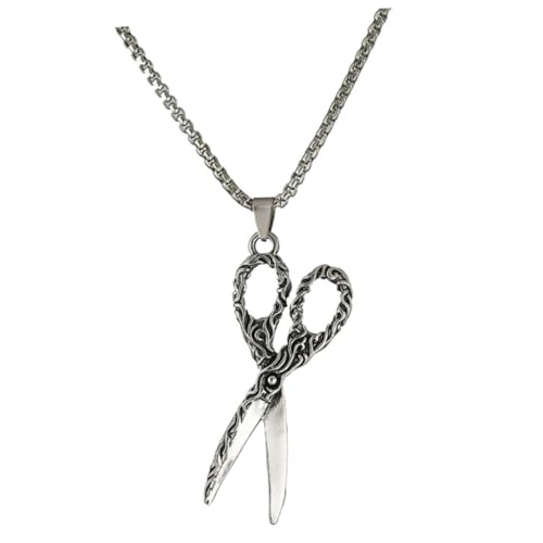 ROMISBABA Stylische Pulloverkette Mit Scherenanhänger Retro Punk Halskette Für Männer Und Frauen Modischer Accessoire Für Hip-hop Und Streetstyle Langlebig Und Auffällig von ROMISBABA