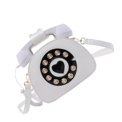 ROMISBABA Retro Umhängetasche mit Telefonmotiv Wasserabweisende PU Handtasche Vielseitig Tragbar als Handtasche oder Diagonale Schultertasche Atmungsaktiv und Angenehm für Shopping und von ROMISBABA
