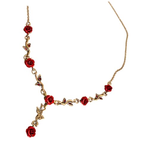 ROMISBABA Rhinestone Flower Choker Halskette Damen Schmuck Kette Rot Clavicle Chain Geburtstag Weihnachten Thanksgiving ROMISBABA Rhinestone Flower Choker Halskette Damen Schmuck Kette Rot Clavicle Chain Geburtstag Weihnachten Thanksgiving von ROMISBABA