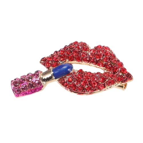 ROMISBABA Rhinestone Lippen Brosche Lippenstift Design Damen Anstecknadel Schmuck für Party Hochzeit Schal Stola Geschenkidee für Frauen von ROMISBABA