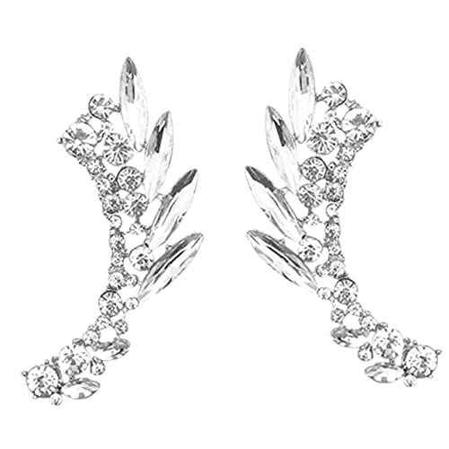 ROMISBABA Rhinestone Ohrklemme für Damen Modischer Leichter Knorpelclip aus Robustem Legierungsmetall Funkelnder Schmuck für Geburtstag Hochzeit Party und Alltag Elegante Ohrstecker von ROMISBABA