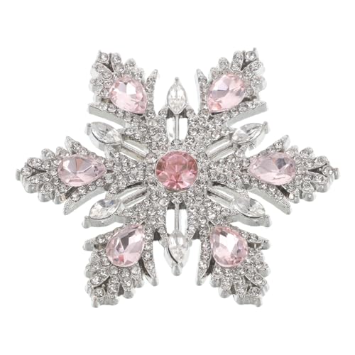 ROMISBABA Rhinestone Schneeflocken Brosche Weihnachtsbrosche Strass Anstecknadel für Damen und Herren Stil für Anzug Jacke Mantel und Pullover von ROMISBABA