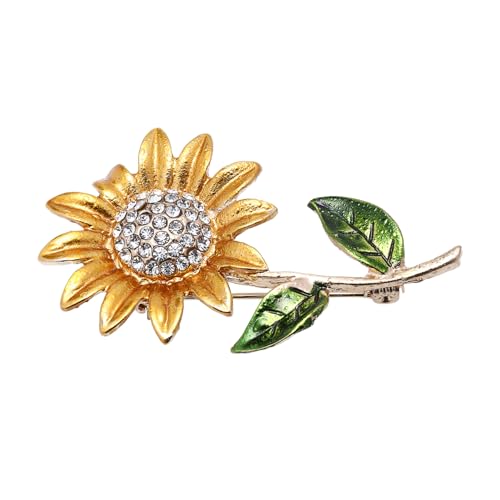 ROMISBABA Rhinestone Sonnenblumen Brosche Damen Modisches Strass Schmuck Accessoire für Pullover Kleid Bluse Vielseitig Einsetzbar Elegant und Auffällig von ROMISBABA