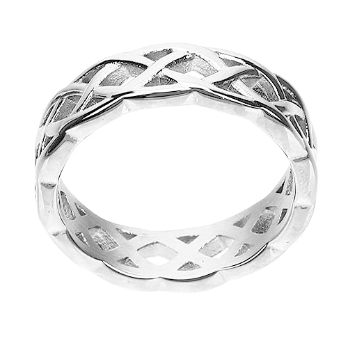 ROMISBABA Edelstahl Knotenbandring Breiter Ring Für Herren Und Damen Ehering Aus Strapazierfähigem Für Feste Und Alltag von ROMISBABA