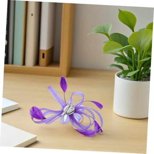 ROMISBABA Romantischer Damen Fascinator Haarclip Violett Handgefertigtes Netz und Schmuck Haaraccessoire Verstellbar Leicht Elegant für Braut und Brautjungfern Vielseitig zu Frisuren ROMISBABA Romantischer Damen Fascinator Haarclip Violett Handgefertigtes Netz und Schmuck Haaraccessoire Verstellbar Leicht Elegant für Braut und Brautjungfern Vielseitig zu Frisuren von ROMISBABA