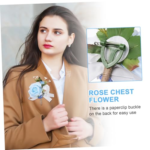 ROMISBABA Rosen Corsage und Boutonniere mit Elastischem Armband und Pin Künstliche Blumen Armbandblume für Hochzeit Abschlussball und Formelle Anlässe Verstellbar und Elegant von ROMISBABA