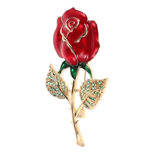 ROMISBABA Strassbrosche Rosenblüten Design Für Damen Mit Funkelnden Strasssteinen Besetzt Stilvolle Blumenbrosche Als Kleidungsaccessoire Für Formelle Anlässe von ROMISBABA