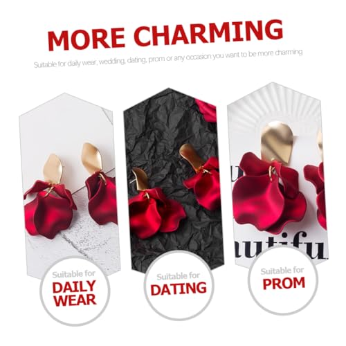 ROMISBABA Rote Blumenohrringe Damen Ohranhänger Blumenohrringe Ohrschmuck Chic für Hochzeit Braut Alltagsmode ROMISBABA Rote Blumenohrringe Damen Ohranhänger Blumenohrringe Ohrschmuck Chic für Hochzeit Braut Alltagsmode von ROMISBABA