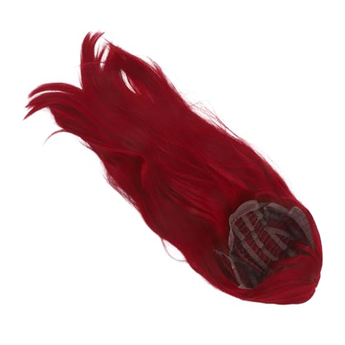 ROMISBABA Rote Lange Gerade Synthetische Perücke für Frauen Natürliches Aussehen Weiches Material Europäischer Stil Cosplay Halloween Kostüm Volle Kopfabdeckung Komfortabel von ROMISBABA