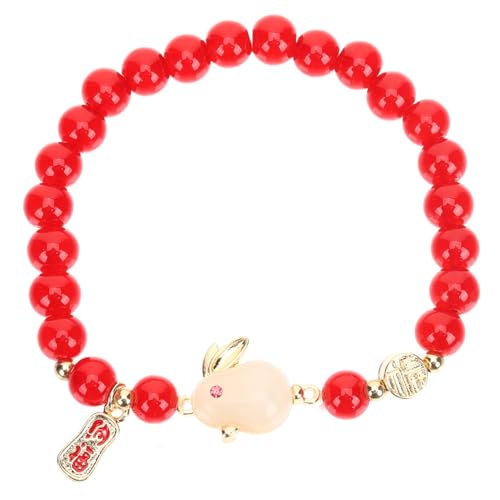 ROMISBABA Rotes Beaded Armband mit Kaninchenmotiv Leichtes Damen Schmuckstück für Neujahr Langlebig und Modisch Auffälliges Design für Festliche Anlässe und Alltag ROMISBABA Rotes Beaded Armband mit Kaninchenmotiv Leichtes Damen Schmuckstück für Neujahr Langlebig und Modisch Auffälliges Design für Festliche Anlässe und Alltag von ROMISBABA