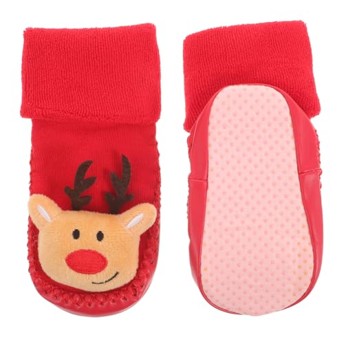 ROMISBABA Rutsch Babysocken Weihnachten Monate Dicke Warme Baumwolle Weiche Rutschfeste Krabbelsocken mit Niedlichem Motiv für Kleinkinder Sichere Lauflernsocken Zufällige von ROMISBABA