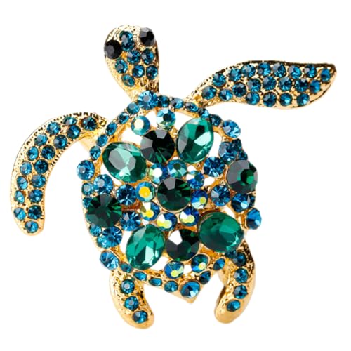 ROMISBABA Schildkröten Brosche mit Strass Steinen Metall Anstecknadel für Kleidung und Hut Modische Frauen Lapel Pin Dekoratives Accessoire für Schals und Outfits Langlebig und Sicher von ROMISBABA