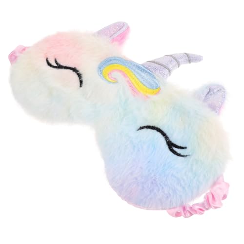 ROMISBABA Schlafmaske Einhorn Flauschige Warme Augenbinde mit Lichtdichtem Design Elastisch und Bequem für Schule Reisen Nickerchen und Indoor Nutzung Süßes für Mädchen von ROMISBABA