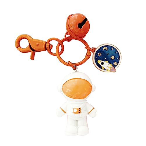 ROMISBABA Entzückender Astronautenpuppen-schlüsselanhänger in Orangefarbener Farbe Niedlicher Schlüsselanhänger Zubehör Glocke Für Auto Tasche von ROMISBABA