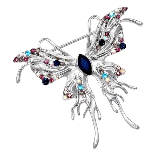 ROMISBABA Schmetterlingsbrosche mit Strasssteinen Eleganter Anstecker für Damen Vielseitig Tragbar an Kleidung Taschen Modisches Accessoire und Geschenkidee von ROMISBABA