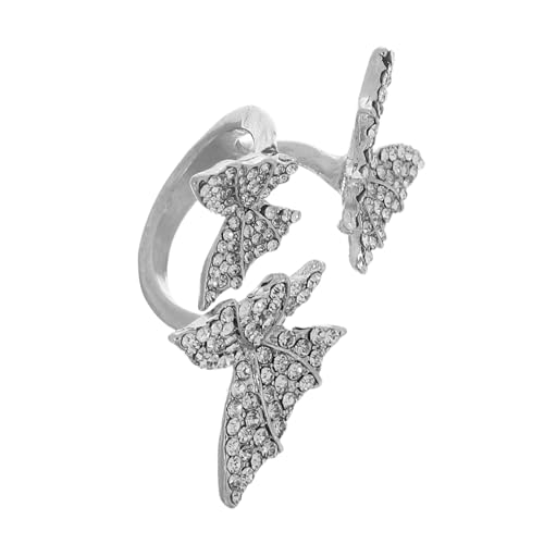 ROMISBABA Schmetterlingsring Damen Verstellbar Offenes Design Stilvoller Zeigefinger Ring Robustem Material Minimalistischer Schmuck für Hochzeit Verlobung Party von ROMISBABA