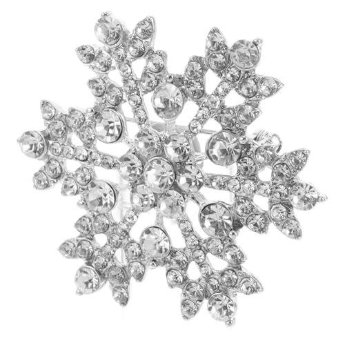 ROMISBABA Schneeflocken-brosche Strassbrosche Schneemann-brosche Viktorianische Broschen Perlenbroschennadeln Blatt Brosche Strass-schneeflocke-brosche Weihnachtsschmuck Silver Zinklegierung von ROMISBABA