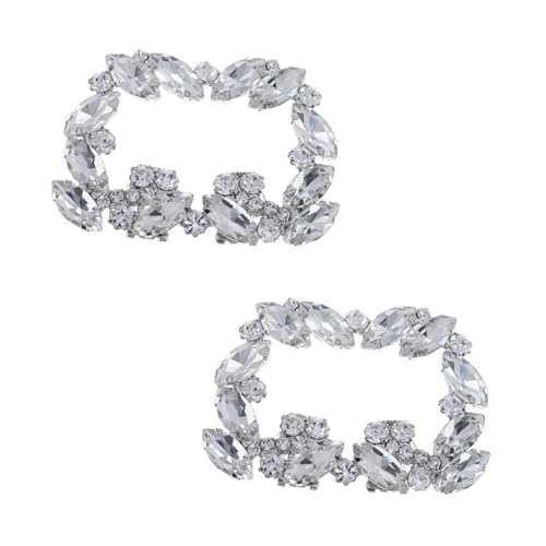 ROMISBABA Schuhclips mit Kristallbesatz Abnehmbare Strass schuhschnallen aus Hochwertiger Modische Damenschuh accessoires für Hochzeit Party und Alltag Silberfarben von ROMISBABA