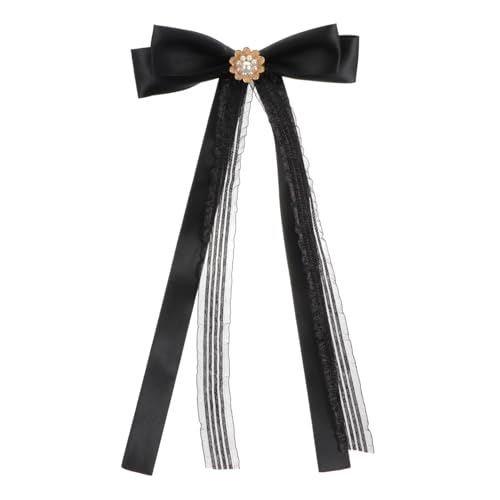 ROMISBABA Schwarze Broschen schleifen krawatte aus Hochwertigem Material Stilvolle Anstecknadel für Damen Modisches Accessoire für Partys Weihnachten Feiern und Festliche Anlässe von ROMISBABA