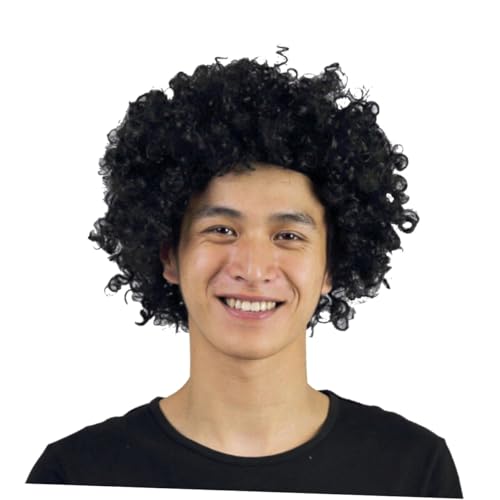 ROMISBABA Schwarze Cosplay Perücke Lockige Kostüm Haarteil Elastisch Für Erwachsene Fasching Karneval Party ROMISBABA Schwarze Cosplay Perücke Lockige Kostüm Haarteil Elastisch Für Erwachsene Fasching Karneval Party von ROMISBABA