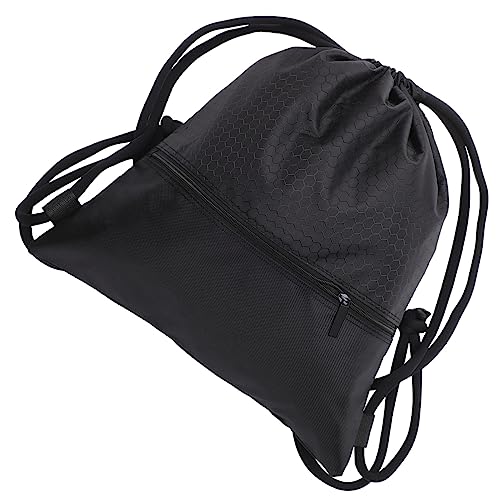 ROMISBABA Schwarze Nylon-Netz-basketballtasche Mit Kordelzug Groß Für Herren Und Damen Tragbar Für Sportausrüstung Kleidung Schuhe Und Alltagsgegenstände von ROMISBABA